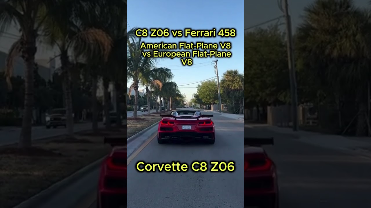 SAME ENGINE TYPE! C8 Z06 vs Ferrari 458 SOUND