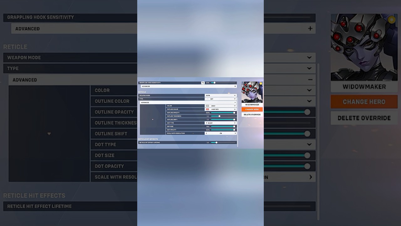 my updated widowmaker pc settings at the end (+ crosshair) ♡
