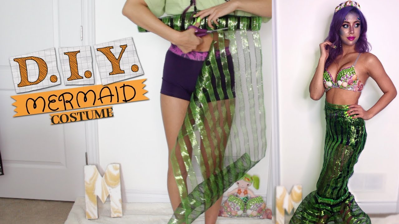 DIY MERMAID HALLOWEEN COSTUME TUTORIAL | UNDER $10, EASY | MIANA LAUREN