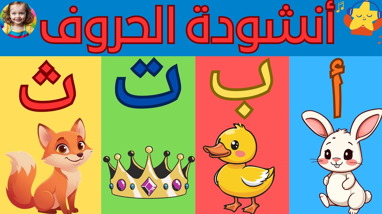 أنشودة الحروف - الف ارنب يجري يلعب - بدون موسيقى 