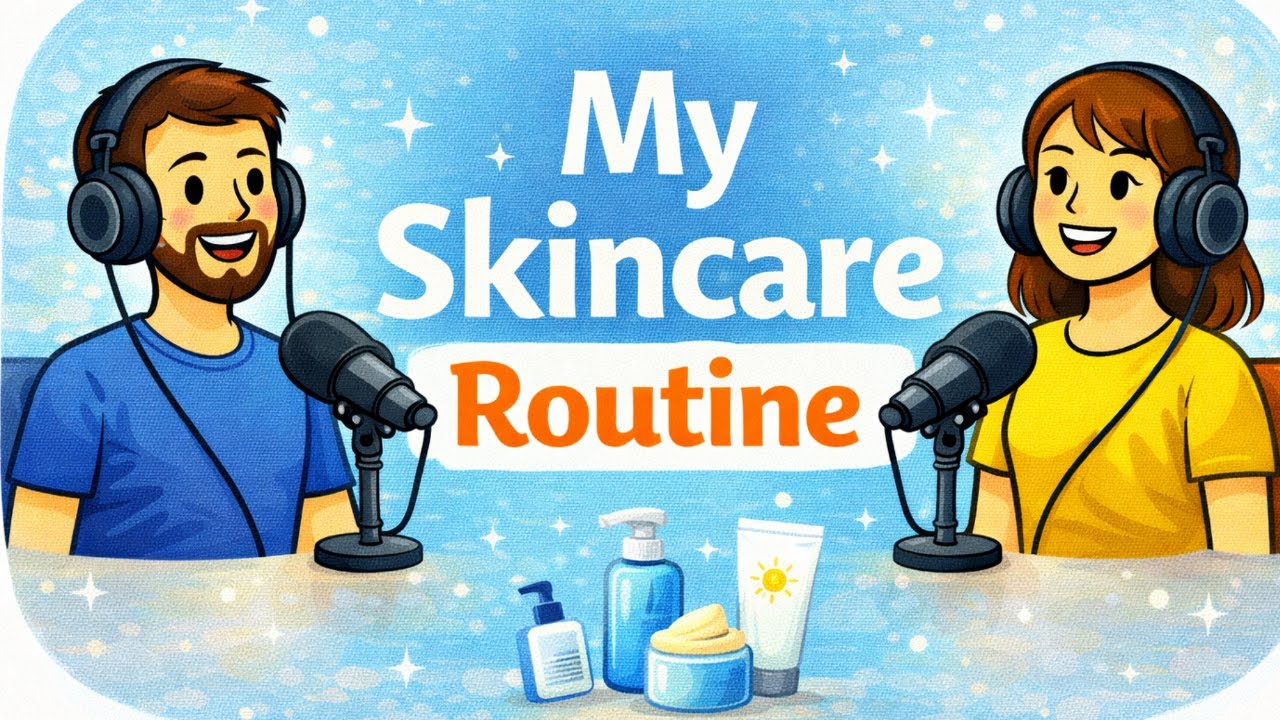 My skincare and self care routine in English | Real World English Conversation | English Listening