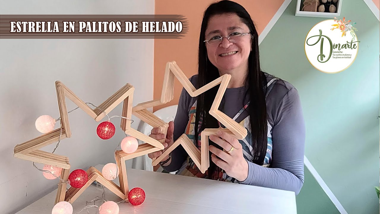 Estrella de palitos de Helado - Dinarte con Dina Castaño
