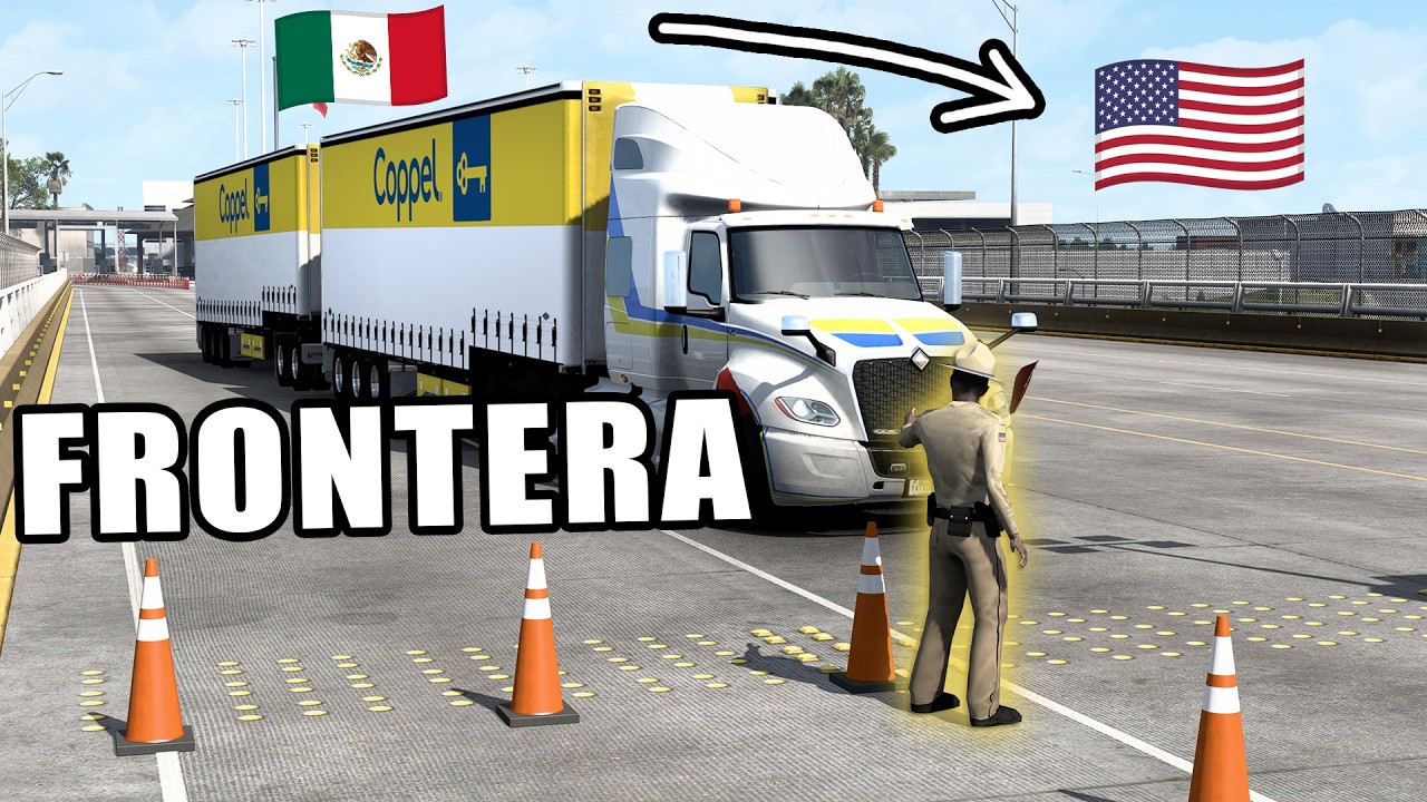 Cruzando La FRONTERA con Camión DOBLE de Coppel, International LT American Truck Simulator