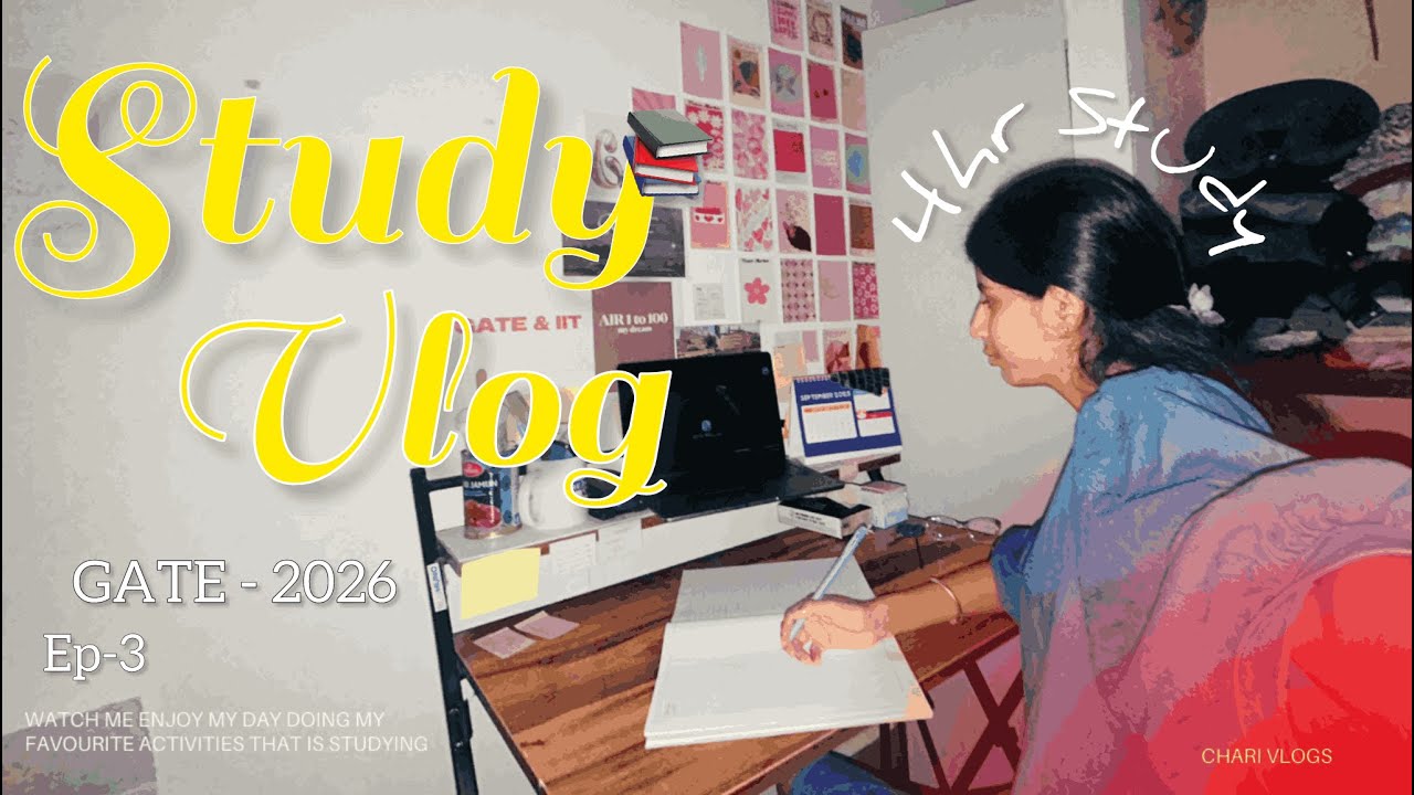 Study Vlog 📖| GATE-2026 | 4 hour study🕓 | productive day