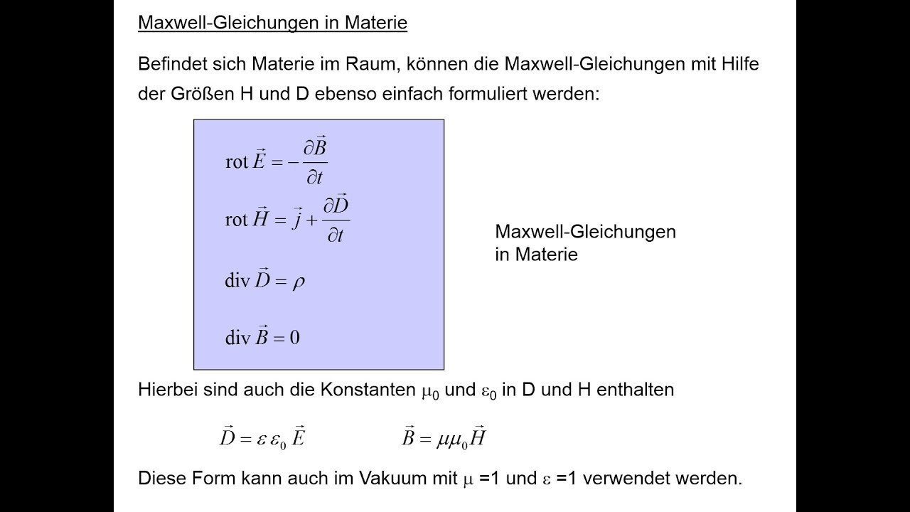 Maxwell-Gleichungen in Materie