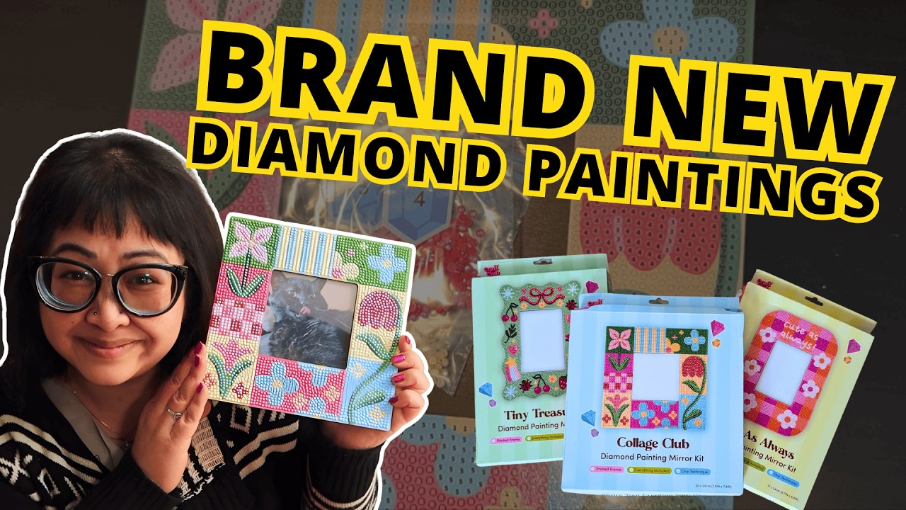 NEW Diamond Painting Kits | Craft Club Diamond Painting Mirror & Frame Unboxing, Process, Review