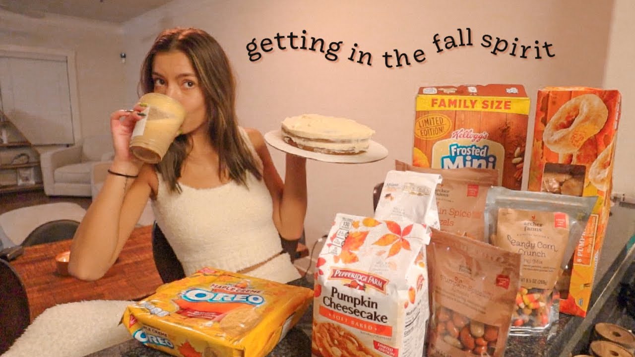 trying a bunch of ~fall~ flavored foods & making a pumpkin cake