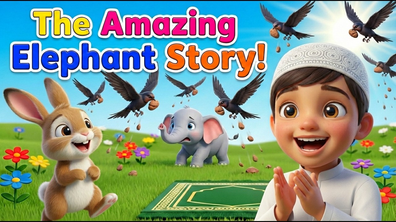 Surah Al-Fil for Kids:The Elephant Story! 🐘 vs 🐦| Easy Quran for Children | Islamic Stories for Kids