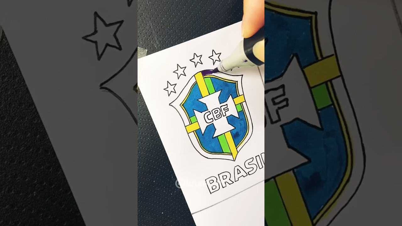 Drawing Brazil logo | FIFA World Cup 2026 #fifaworldcup2026 #brazilianfootball #viral #shorts