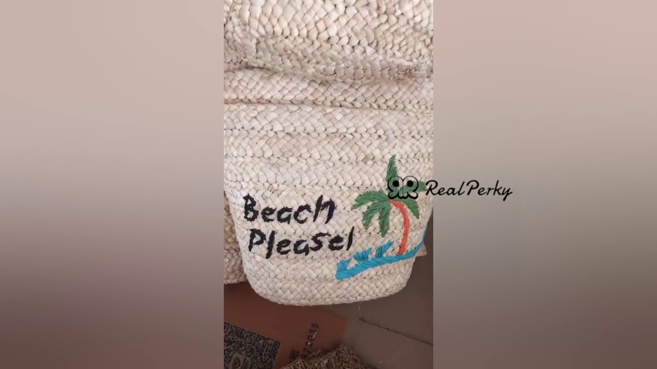 Summer shopping customize embroidery women letter straw beach bag