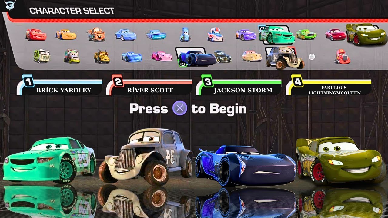 Cars 3: Driven to Win Race Event Split screen 4 player 