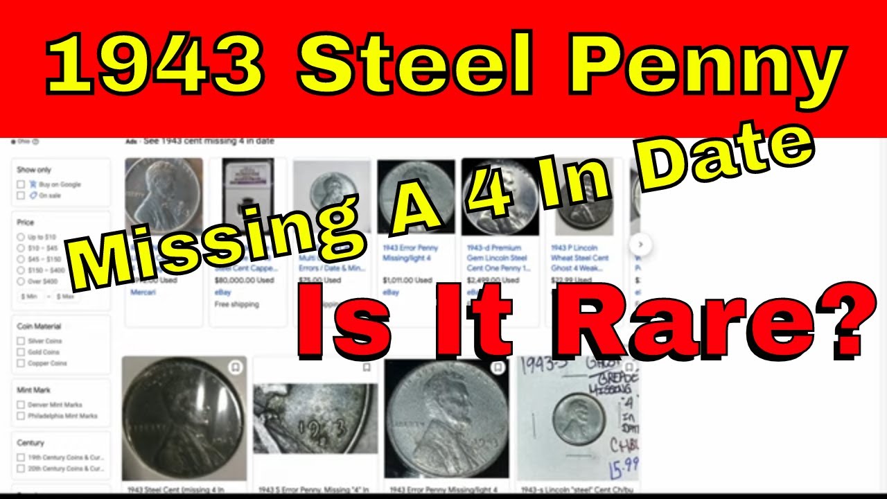 1943 Penny Missing 4 In The Date - Is it Rare & Valuable - Ghost Numbers