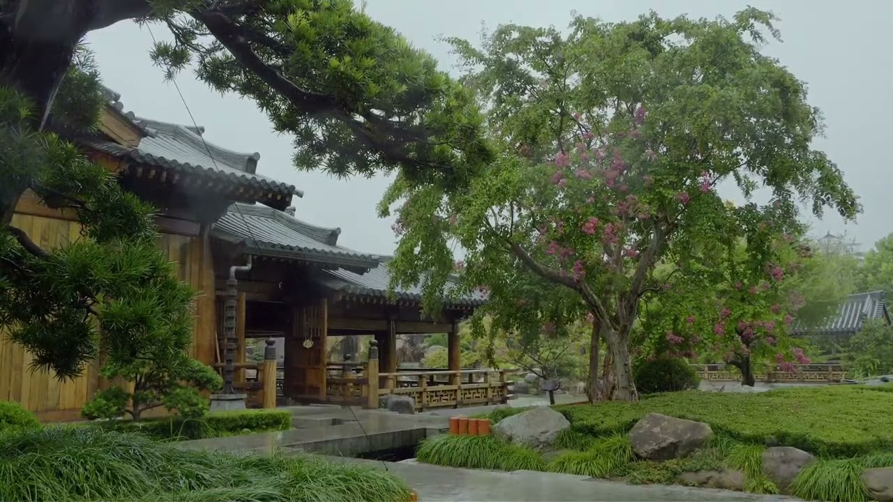 The sound of rain in the ancient temple quickly lulled me to sleep; white noise is a cure for insomn
