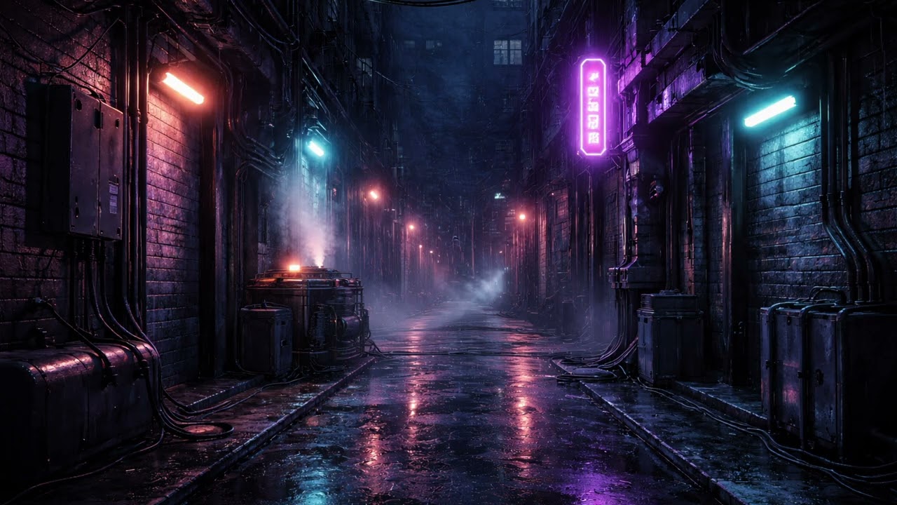 Neon City Ambience - 1 Hour of Sci-Fi music for reading and focus - No distractions