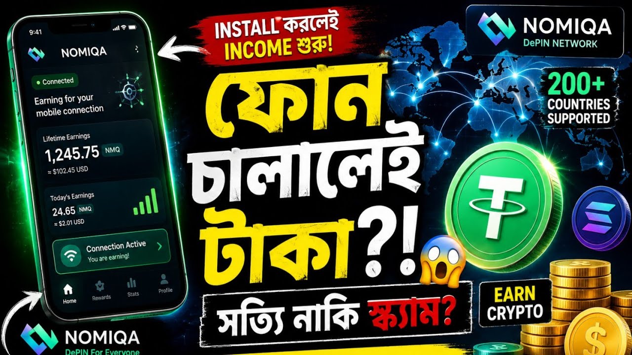Nomiqa DePIN App Review Bangla | Free Crypto Income? সত্যি নাকি ফেক!