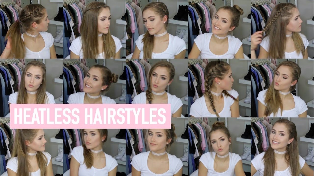 18 QUICK & EASY HEATLESS HAIRSTYLES!! | Mel Joy