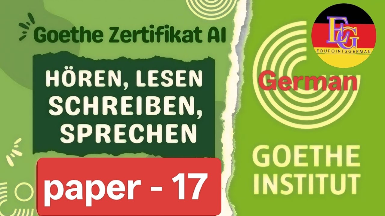  A1 | Test-17, Hören, Lesen, Schreibn, sprechen| Goethe-Zertifikat A1 #prüfung  #german #deutsch 