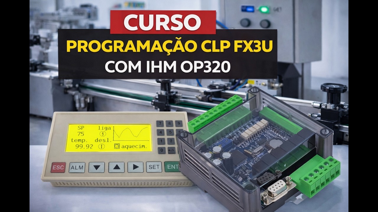 Curso programação CLP FX3U com IHM OP320