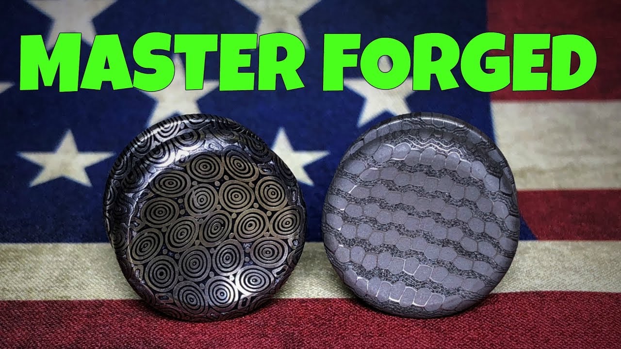 GORGEOUS SPINNER GRIPS - Master Forged - DAMASCUS REPTILIAN & DAMASTEEL BLUETONGUE