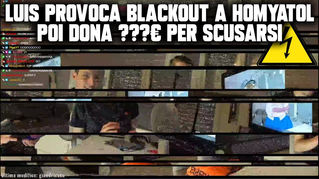 Luis provoca BLACKOUT a Homyatol poi dona ???&euro; per scusarsi