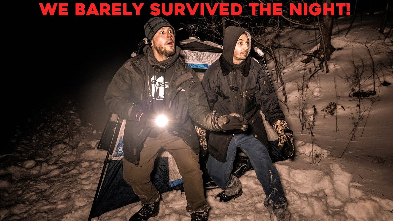 (A CURSED PLACE) WE BARELY SURVIVED THE NIGHT WINTER CAMPING IN SATANIC CULT FOREST