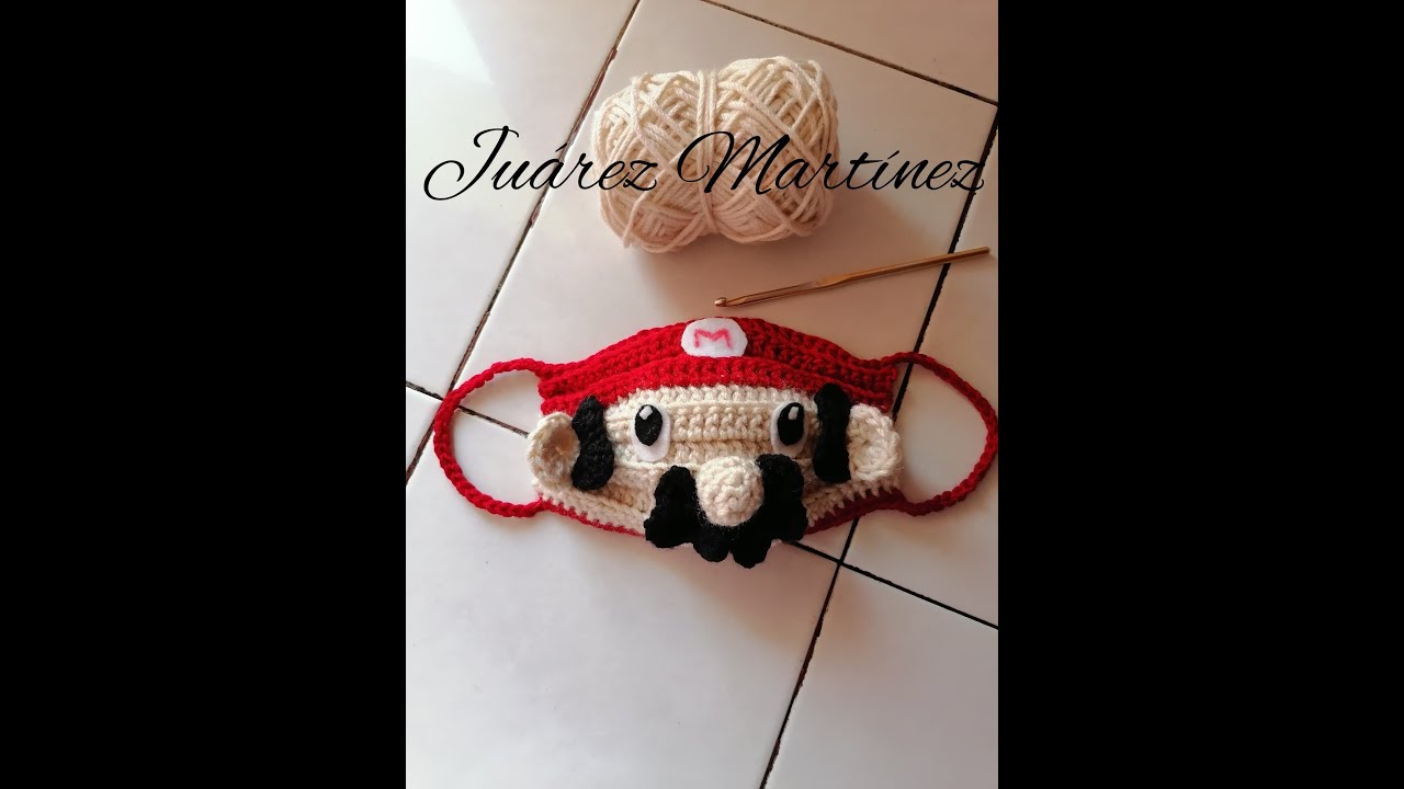 🥰😍cubrebocas de Mario bros 🌹🌷 tejida a crochet