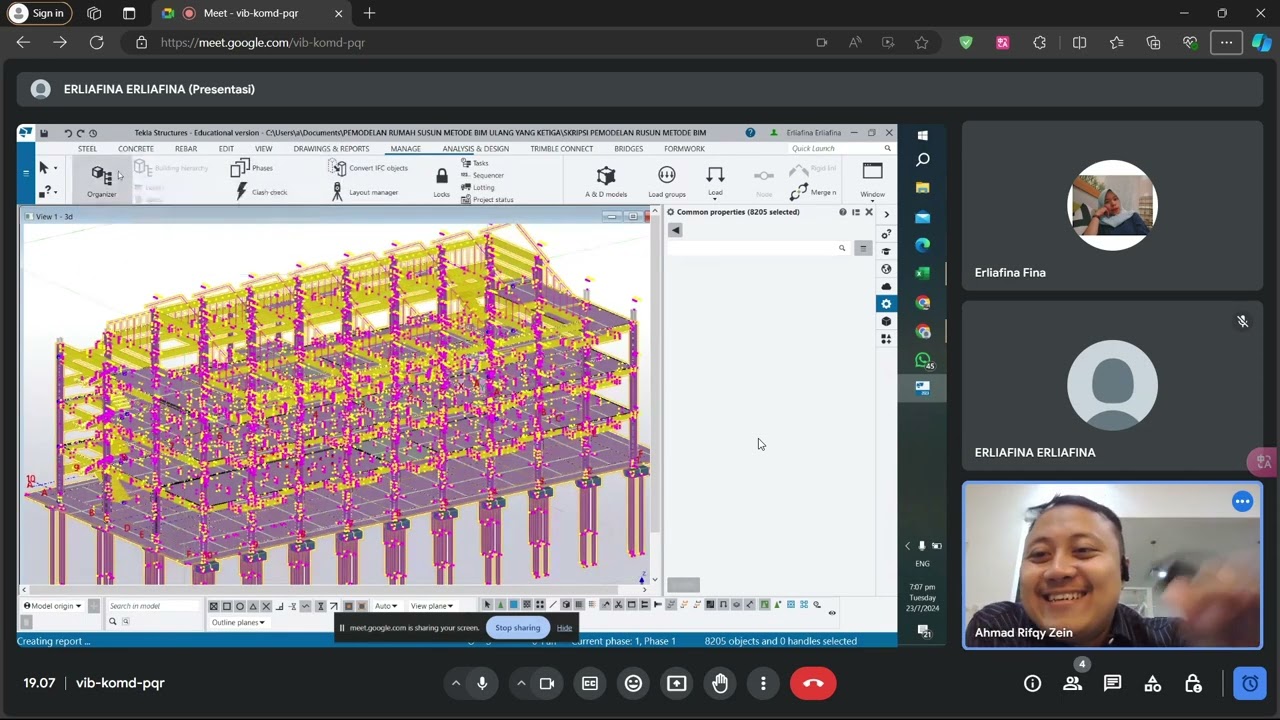 CARA MENGHITUNG VOLUME BETON DAN TULANGAN DI TEKLA STRUCTURES