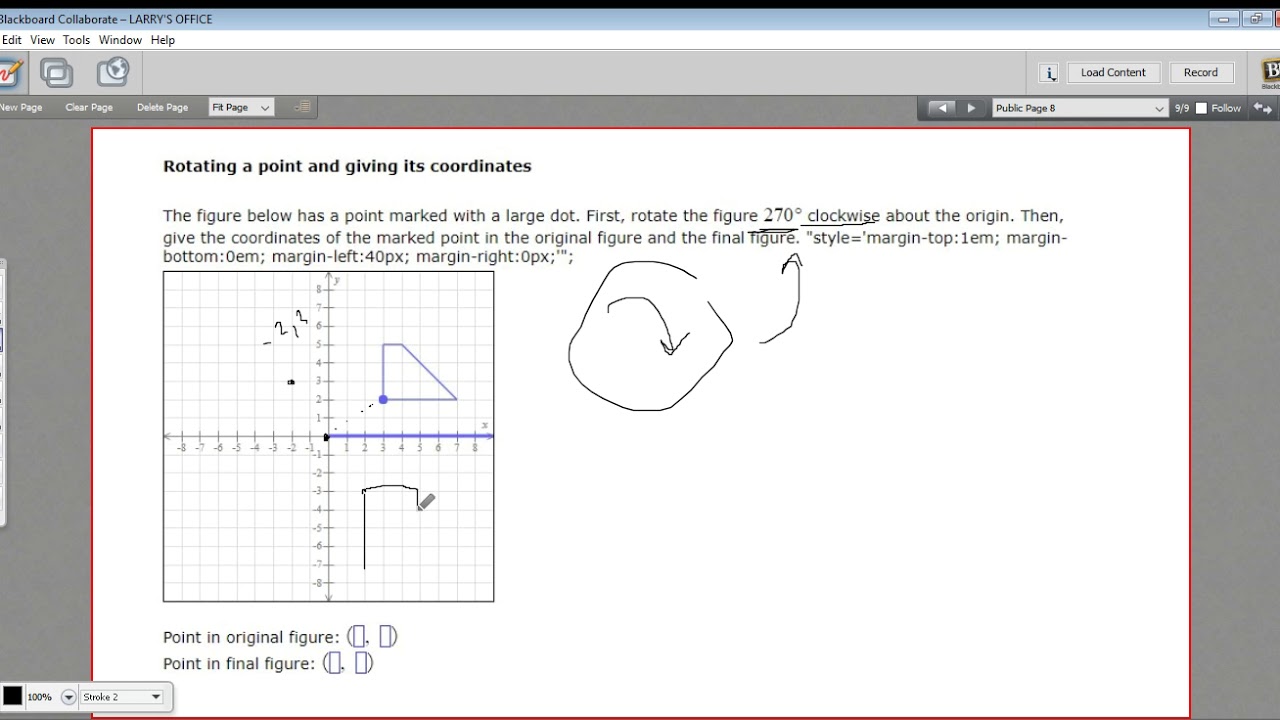 Rotating a point and giving its coordinates