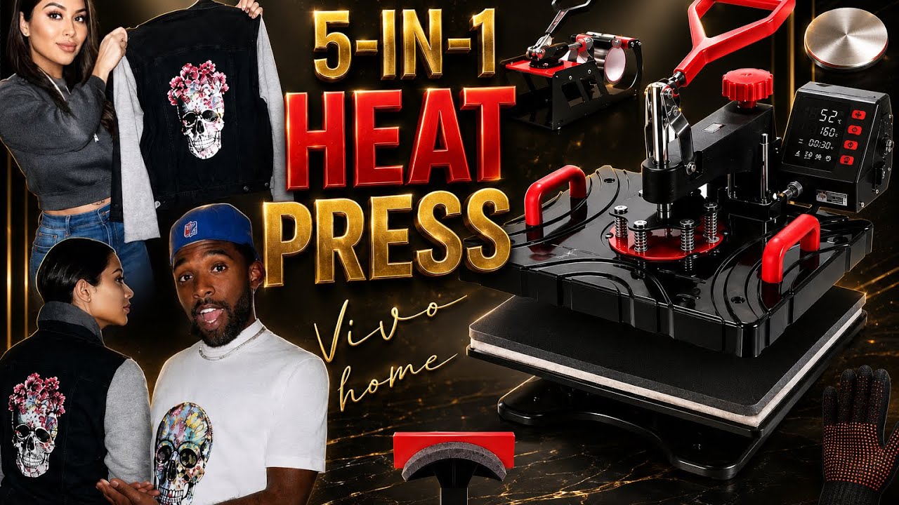 5 IN 1 HEAT PRESS MACHINE | VIVO HOME | HEAT PRESS MACHINE SETUP
