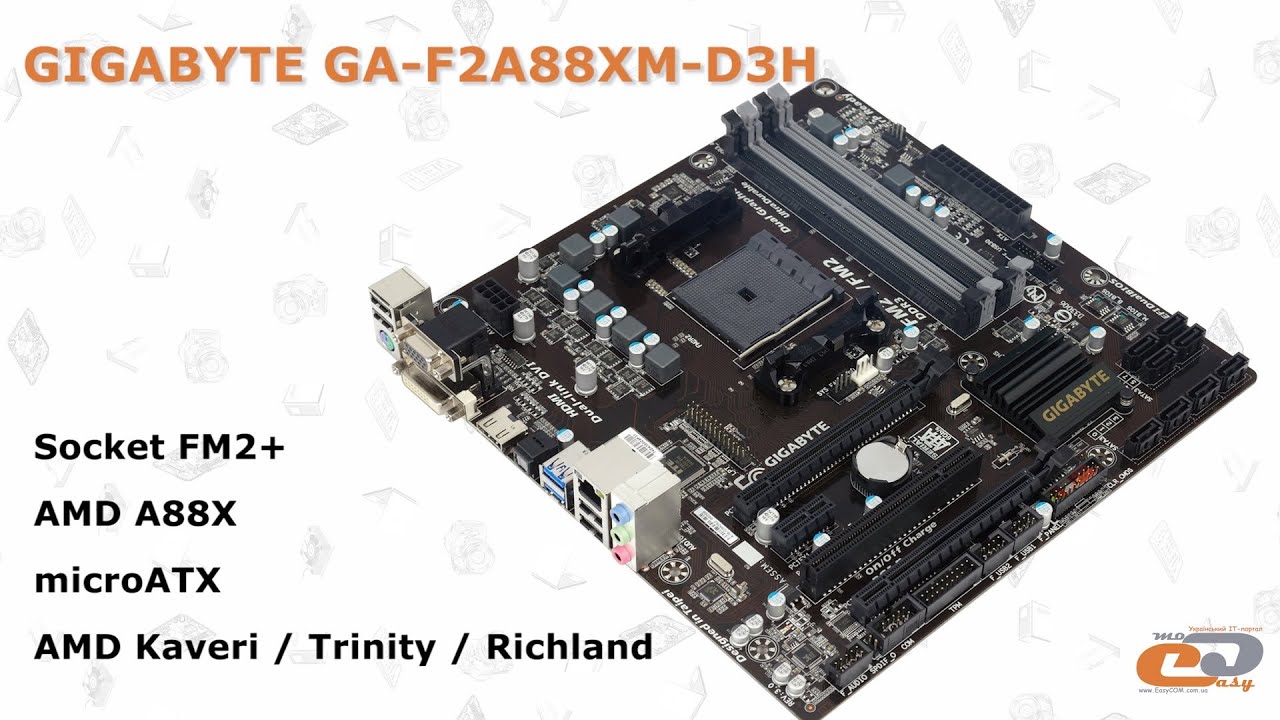 Видеообзор материнской платы GIGABYTE GA-F2A88XM-D3H