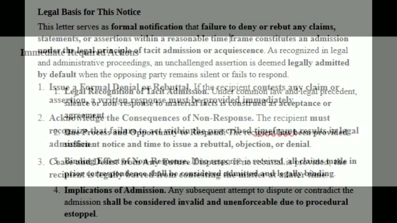 FAILURE TO DENY IS ADMITTAL UNDER TACID ADMISSION