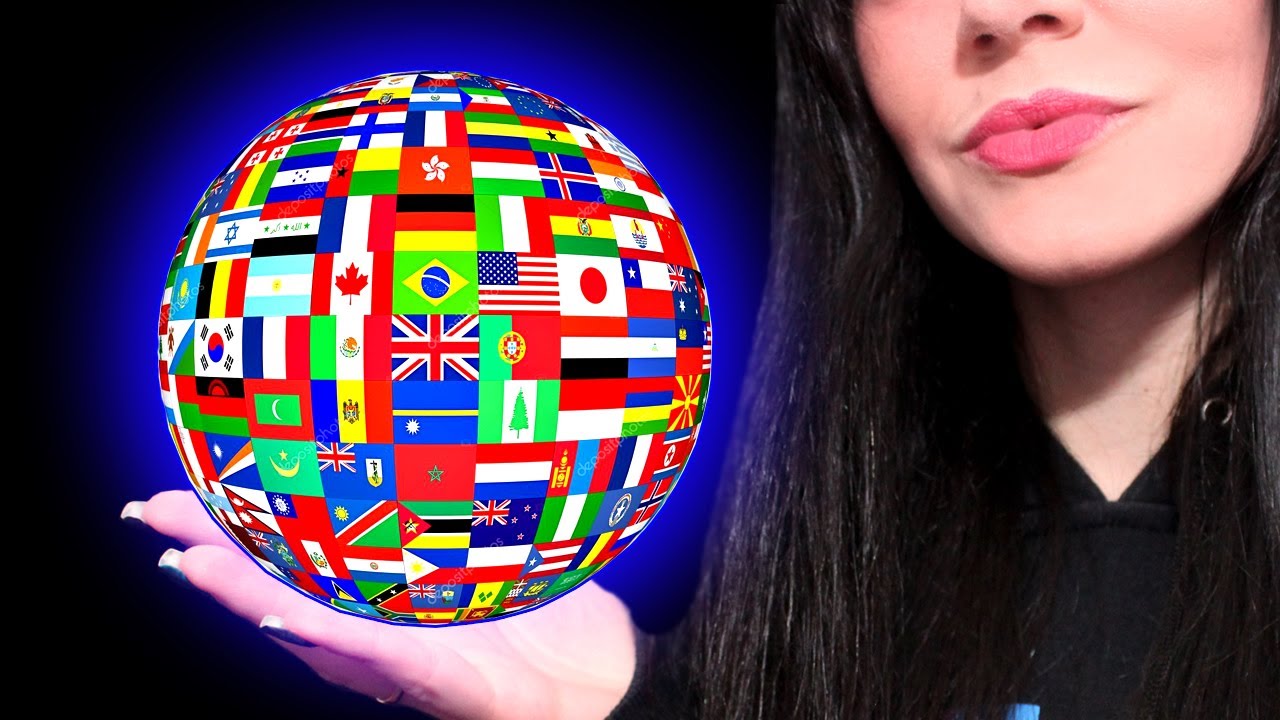 ASMR Binaural 🎧 BANDEIRA de PAÍSES e suas CAPITAIS | FLAGS of the WORLD | Sussurro Pt BR