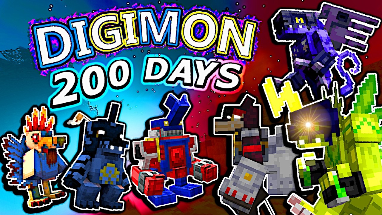 I Spent ANOTHER 100 DAYS With Digimon In Minecraft...Now With My Brother!