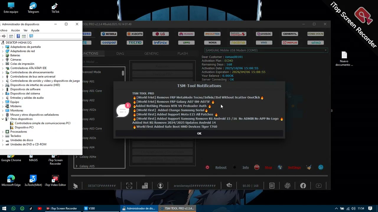 como eliminar cuenta google samsung a146u con tsm tool