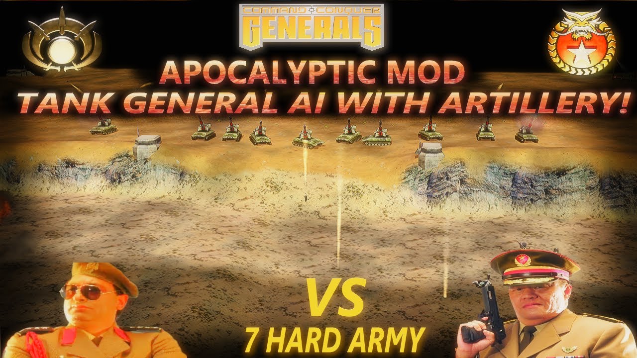 TANK GENERAL AI WITH ARTILLERY!  C&C Generals Zero Hour Apocalyptic mod 2024