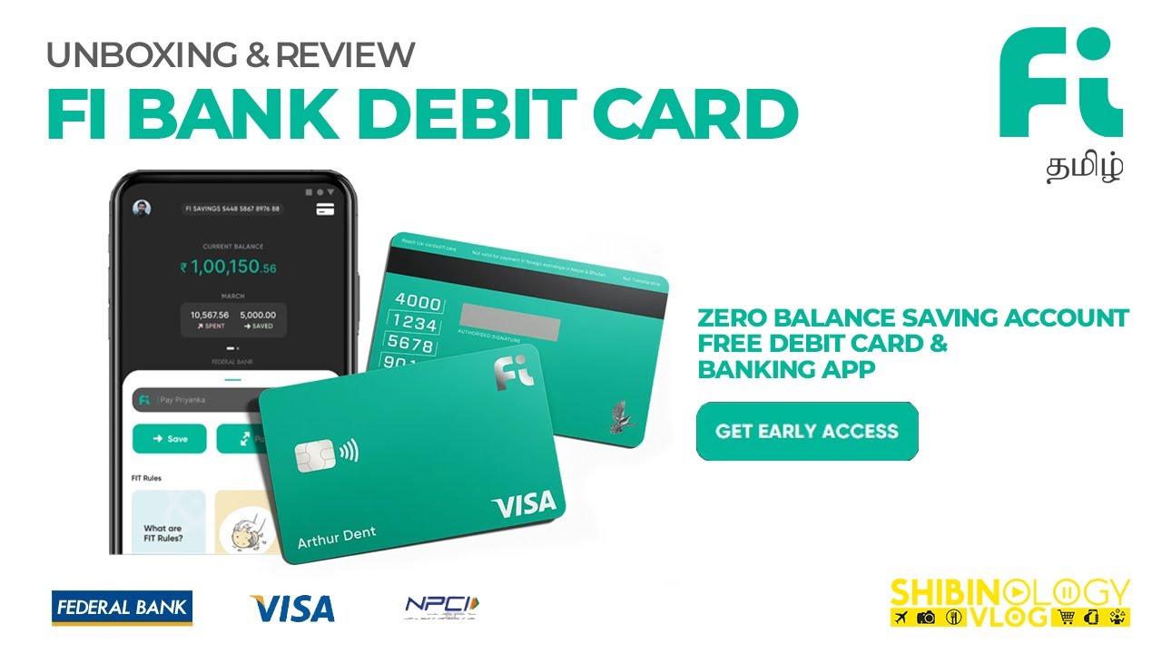 Fi Bank Debit Card Unboxing & Review | Federal Bank Zero Balance Savings Account | Tamil