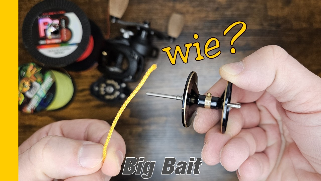 Big Bait Baitcaster - Schnur aufspulen bei Pilzhalterung an der Spule
