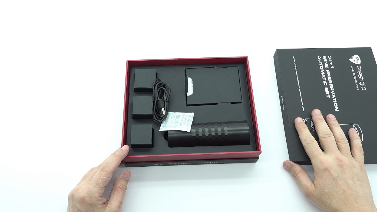 Prestigio 3-in-1 Wine Preservation Automatic Set Unboxing 4K