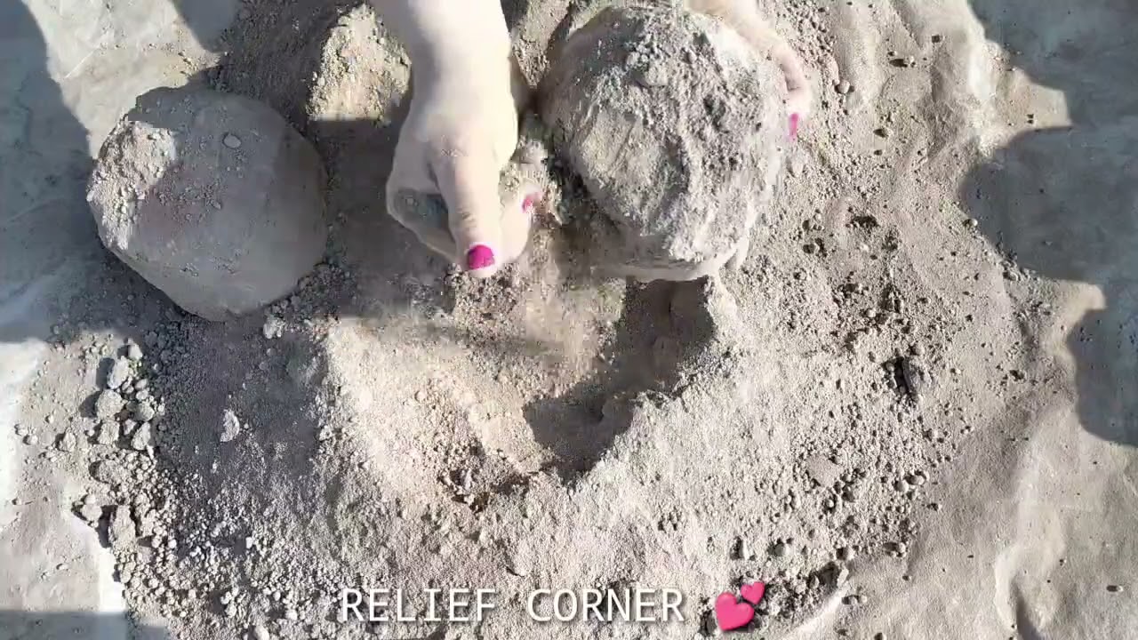 Pure sand cement dry floor crumbling in sunlight