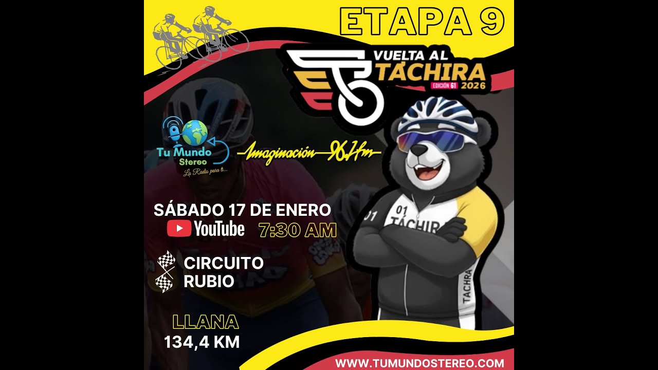 EN VIVO - ETAPA 9 - VUELTA AL TÁCHIRA EN BICICLETA 2026 (CIRCUITO RUBIO)