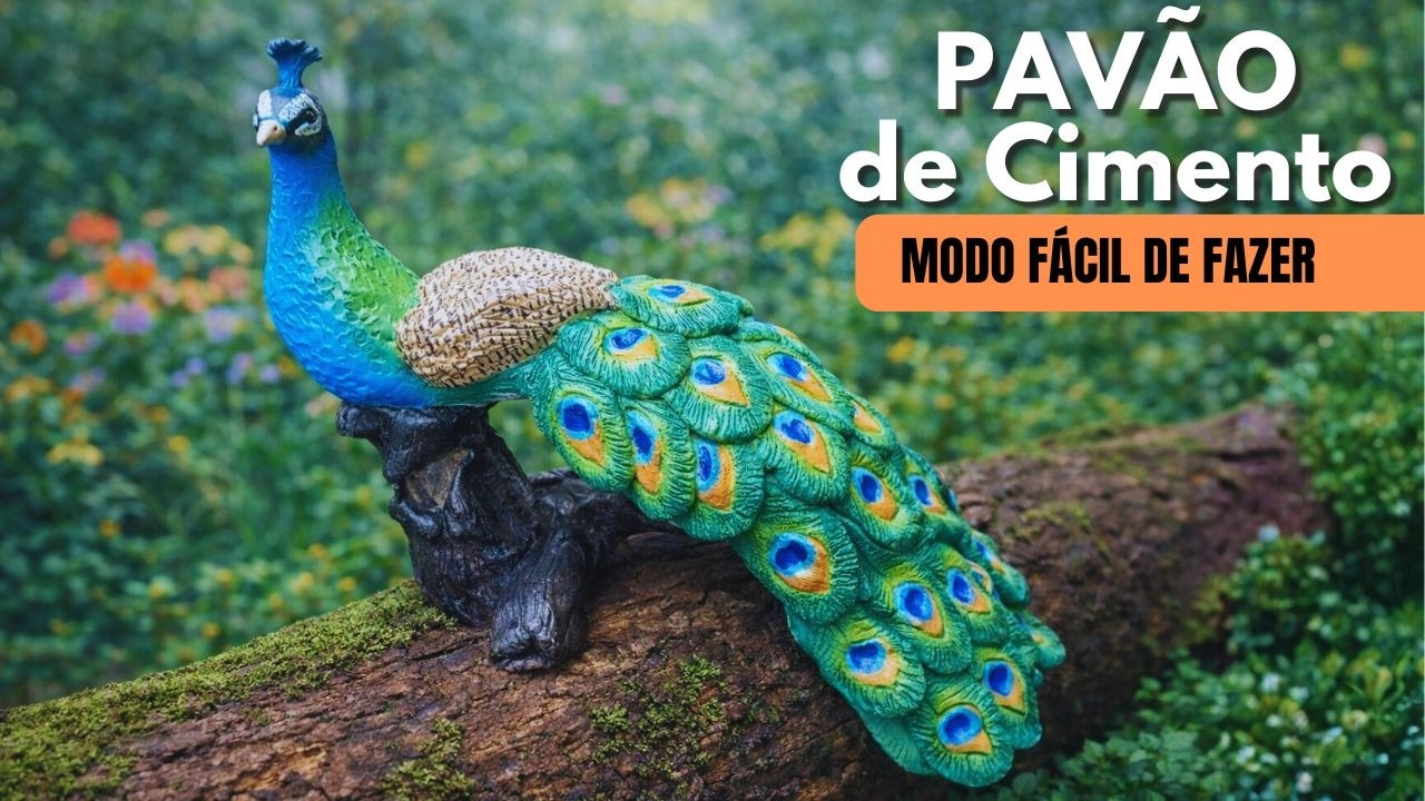 PAVÃO EM CIMENTO PARA JARDIM -COMO FAZER 
