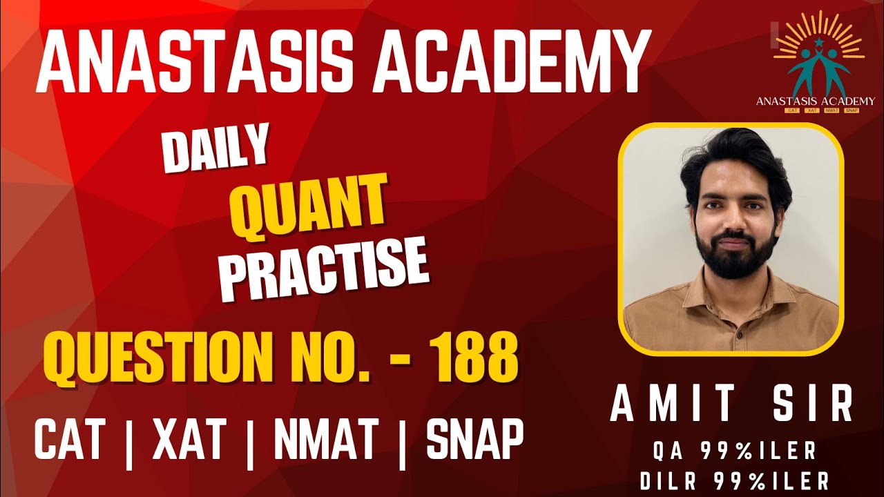 CAT 2025 Quant Question of the Day -188| Final Sprint to CAT | Daily Practice for MBA Entrance Exams