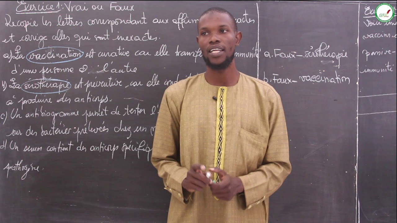 Exercices - Troisième - SVT : Aides à l'immunité / M. Diallo