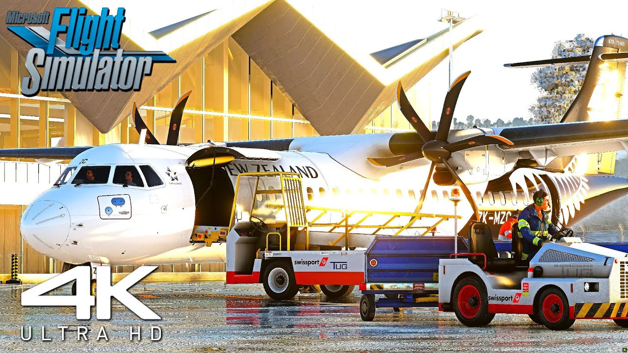 ULTRA Real 4K | Asobo ATR 72-600 Beautiful Landing At Nelson Airport |  A MSFS Experience