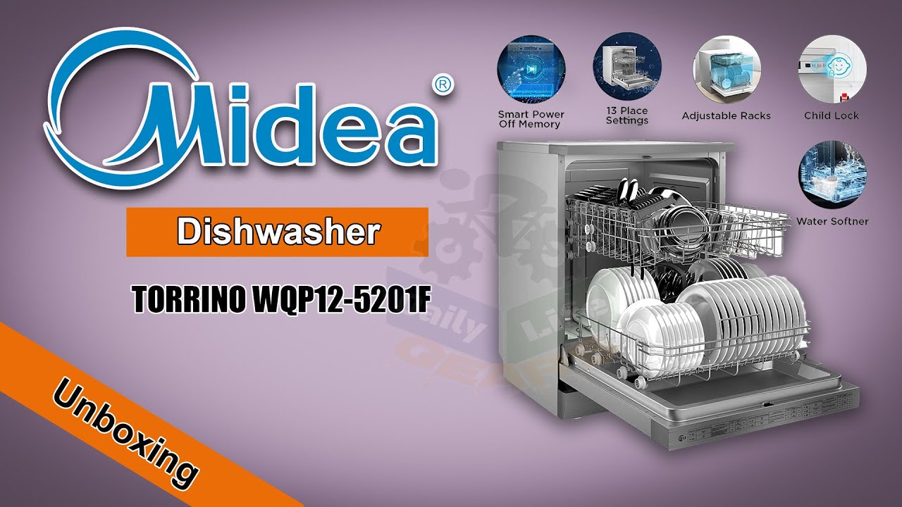 Midea Dishwasher Unboxing || Torrino WQP12-5201F || Install & Review || All the Details