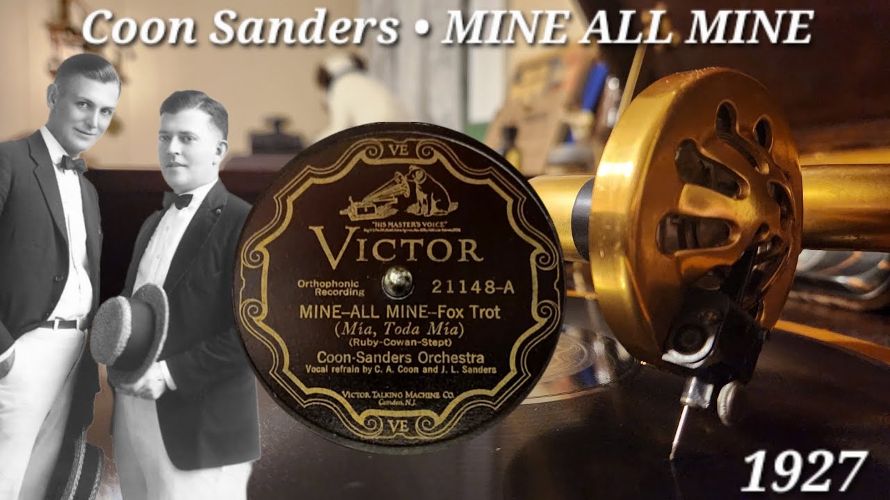 GREAT Coon Sanders Victor 78 Record on Victor Orthophonic Credenza Phonograph! Mine All Mine - WOW!!