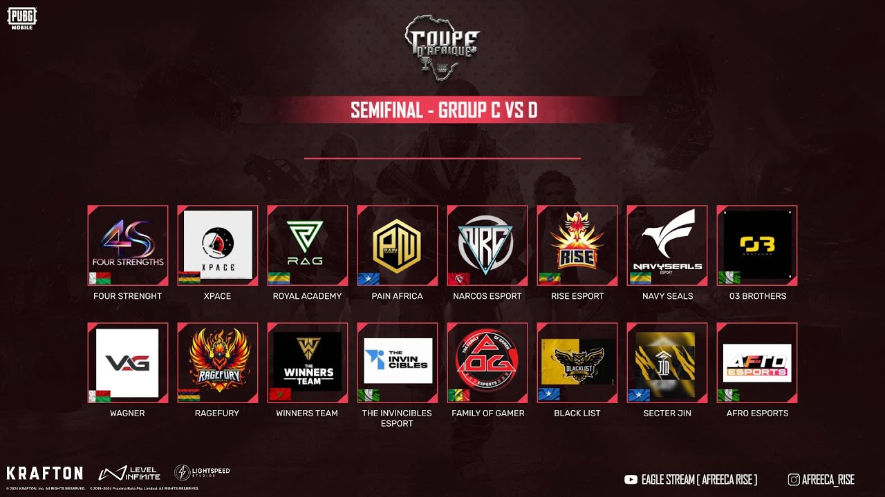 COUPE D'AFRIQUE PUBG  - SAISON 3 / SEMI FINALS LOBY C VS D