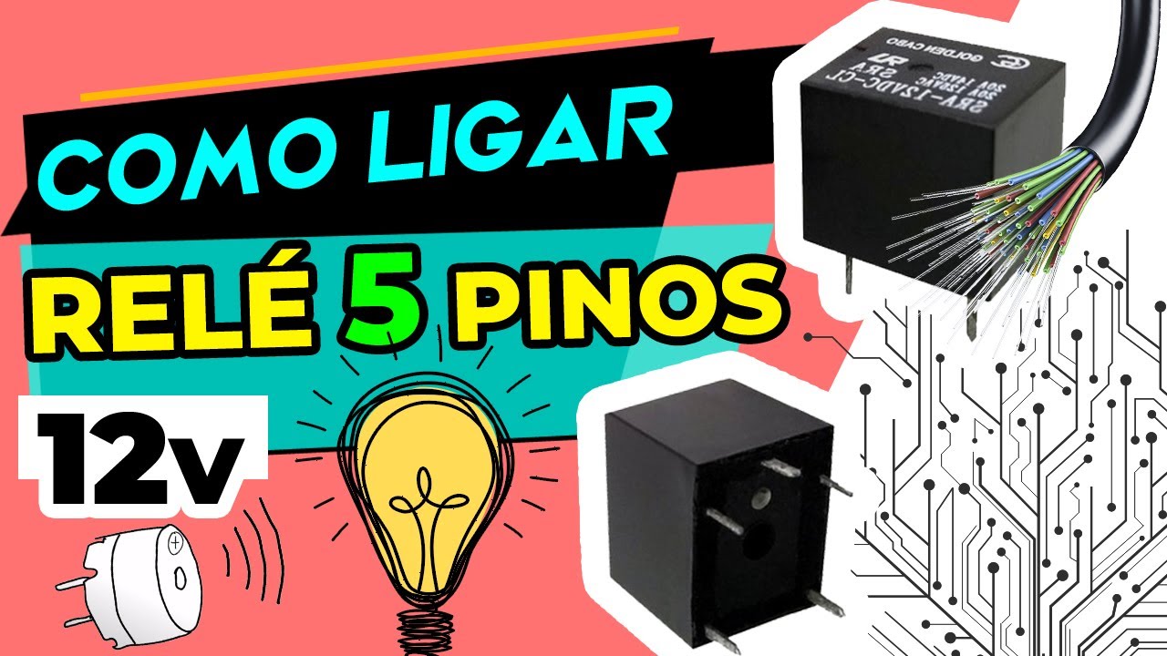 COMO LIGAR RELÉ 5 PINOS 12v | Você NÃO COMPRARÁ mais ALARME e nem LUZ de EMERGÊNCIA