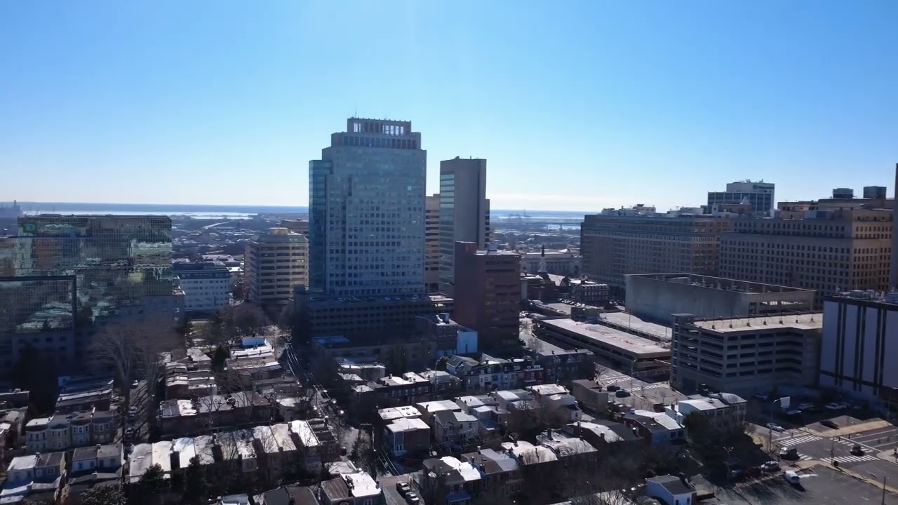 🚁 Wilmington Delaware Skyline from Above | 4K Drone Flyover with Delaware River Views