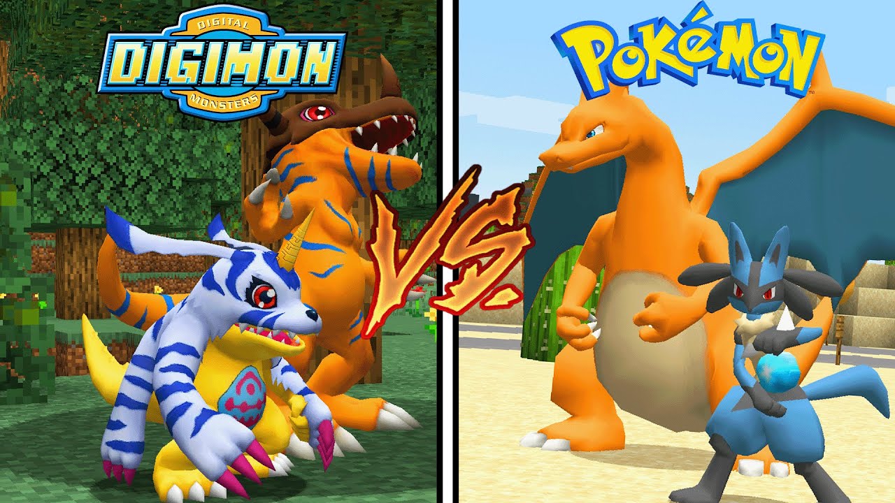 Pokémon VS Digimon no Minecraft!